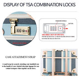 COTRUNKAGE Cute Travel Luggage Set 2 Pcs Trunk Case Vintage Women Suitcase with TSA Lock (13" & 24", Sky Blue)