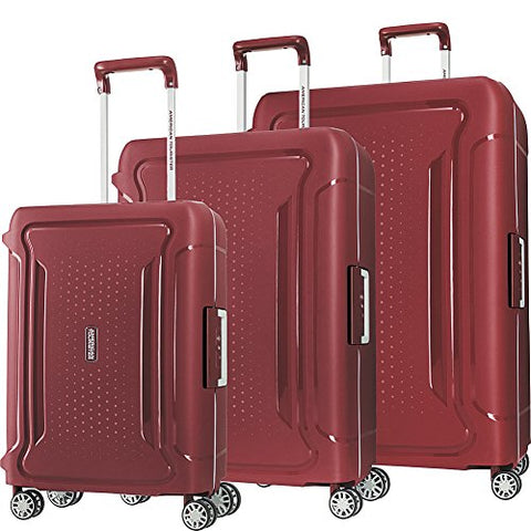 American Tourister Tribus 3 Piece Hardside Spinner Luggage Set (Red)