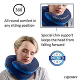 BCOZZY Chin Supporting Patented Travel Pillow - Prevents The Head from Falling Forward in Any Sitting Position, Providing Comfort and Support for The Neck and Head. Adult Size (Navy)