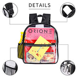 Clear Backpack Mini Stadium Approved, Cute Soft Shoulder Strap Waterproof lightweight Transparent See Through Backpack Small for Work, Travel, Concert, Beach & Sport Events(Black)