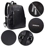 BOSTANTEN Leather Backpack School Laptop Travel Camping Shoulder Bag Gym Sports Bags for Men Black
