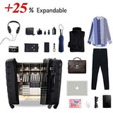 Merax Expandable Luggage Sets with TSA Locks, 3 Piece Lightweight Spinner Suitcase Set (Black2020)
