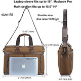 BANUCE 15 Inch Laptop Shoulder Bag Waterproof Nylon Messenger Bag Faux Leather Briefcase for Men