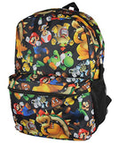 Super Mario Bros. Backpack All Over Character Print 16" Bag