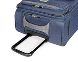 Sammy'S Soft Goods Co. Saint Dominique Expandable 20" Suitcase, Navy/Grey