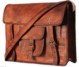 Vintage Handmade Leather Large Shoulder Satchel Laptop Holder Crossbody College Office Bag Unisex