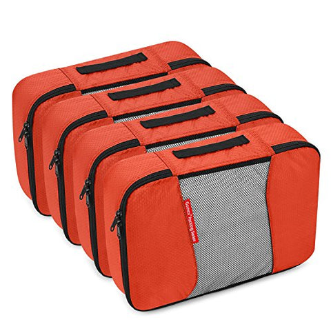 Gonex Packing Cubes Travel Organizer Cubes for Luggage 4xMedium Tangerine