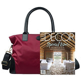 ECOSUSI Unisex Large Travel Weekender Bag Duffle Bag Gym Totes in Trolley Handle, Red