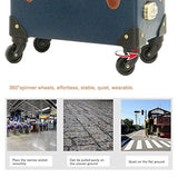 Unitravel Vintage Carry On Suitcase Spinner Duffle Pu Trunk Tsa Luggage With Strap