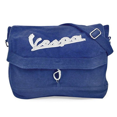 Vespa Stone Washed Canvas Bag - Blue
