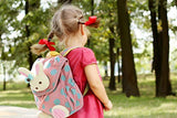 labebe - Toddler Travel Backpack, Small Backpack for Girls, Kid/Baby Snack Bag, Cute/Kawaii Rucksack, Knapsack with Anti-Lost Leash, Pink Bunny Mini Bag, Stuffed Animal Rucksack with Harness for child