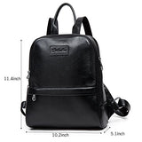 Bostanten Women Leather Backpack Purse Satchel Shoulder School Bags For College Black Small