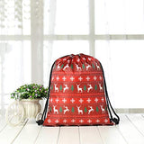 Violet Mist Print Drawstring Bag Tote Gym Sack Cosmetic Bag Backpack (Red Elk)