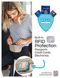 Travel Money Belt with RFID Block - Theft Protection and Global Recovery Tags (Beige REG - fits