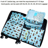 Sackorange 7 Set Travel Storage Bags Packing cubes Multi-functional Clothing Sorting Packages,Travel Packing Pouches,Luggage Organizer (Little bear)