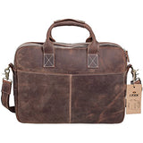 S-Zone Genuine Leather Professional Look Briefcase Bag For 17 Inch Laptop