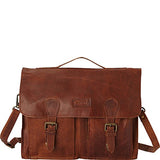 Sharo Leather Bags Soft Leather Laptop Messenger Bag And Brief (Dark Brown)