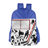 Gibberkids Child'S Hockey Player School Backpack Bookbag Boys/Girls For 4-15 Years Old Royalblue