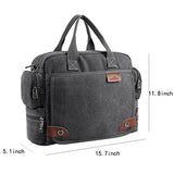 ABage Men's Vintage Canvas Travel Laptop Crossbody Shoulder Messenger Bag Satchel, Black