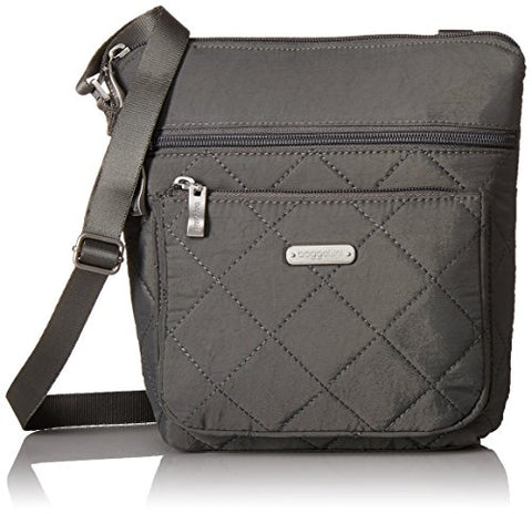 Baggallini Quilted Pocket Crossbody With Rfid, Pewterquilt