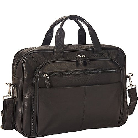 Mancini Leather Goods Colombian Zippered Double Compartment 15.6" Laptop/Tablet