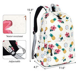 Leaper Pineapple School Backpack College Bags Women Daypack Travel Bag Beige