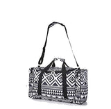 5 Cities Carry On Lightweight Small Hand Luggage Cabin on Flight & Holdalls (2 x Aztec Black/White)