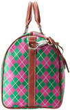 Sydney Love Argyle Small Duffel Carry On,Pink/Green,One Size