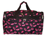 22" Fashion Multi Pocket Gym Dance Cheer Travel Carry On/Duffle Bag (Blank - Hot Lips)