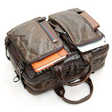 Berchirly Multifunction Genuine Leather Messenger Bag Rucksack Daypack Case