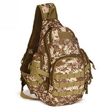 Tactical Military Daypack Sling Chest Pack Bag Molle Laptop Backpack Large Shoulder Bag (Desert