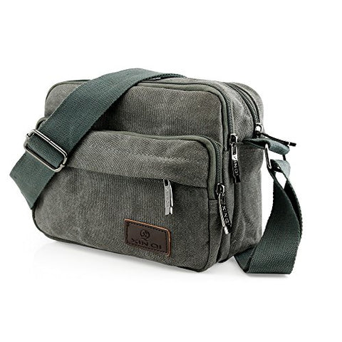 GEARONIC TM Men Vintage Crossbody Canvas Messenger Shoulder Bag School Hiking Military Travel