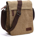 Sechunk Middle Vintage Canvas Messenger Cross body bag Shoulder bag (m_Khaki, middle)