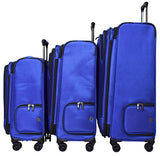 Delsey Luggage Cruise Lite Softside 3 Piece Set (21"/25"/29") Spinner Suitcase (Blue)