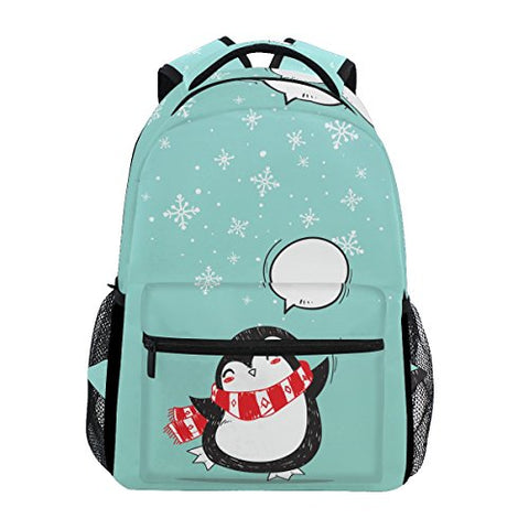 Backpack Travel Cartoon Penguin School Bookbags Shoulder Laptop Daypack College Bag for Womens Mens