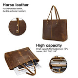 BRASS TACKS Leathercraft Full Crazy Horse Leather Handbag for Men and Women Business Shoulder Bag Vintage Brown Laptop Bag