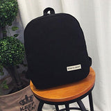 AMA(TM) Women Girls Canvas School Shoulder Bag Travel Backpack Rucksack (Black)