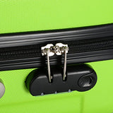 Green 3 Pcs Luggage Travel Set Bag ABS+PC Trolley Suitcase