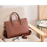 BOSTANTEN Leather Briefcase Shoulder Laptop Business Slim Bag for Men & Women