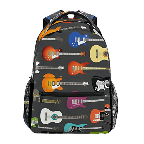 LORVIES Electric Guitars Background Casual Backpack School Bag Travel Daypack