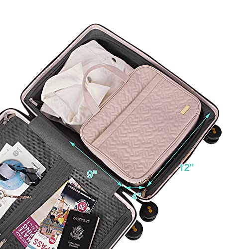 Nishel Hanging Travel Toiletry Bag Visible Makeup Organizer Pink Case for  Bath