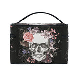 Makeup Bag Rose Skull Travel Cosmetic Bags Organizer Train Case Toiletry Make Up Pouch