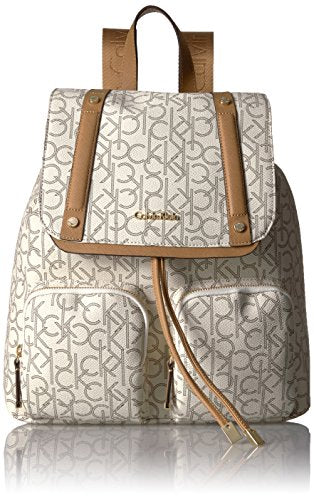 Calvin Klein Teodora Monogram Flap Backpack