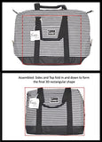 Travel Weekender Overnight Carry-On Under The Seat Shoulder Tote Bag (Small, White & Black Stripes)