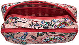 Vera Bradley womens Iconic Large Blush & Brush Case, Signature Cotton, Stitched Flowers, One Size