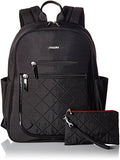 Pocket Laptop Backpack Backpack, Black Quilt, One Size