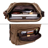ABage Men's Messenger Bag Canvas Laptop Bookbag Courier Satchel Weekender Side Crossbody Bag,