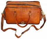 Men'S Genuine Leather Vintage Duffle Gym Large Travel Weekend Luggage Bag …