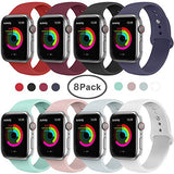 AdMaster Compatible for Apple Watch Band 38mm/40mm, Soft Silicone Replacement Wristband Classic