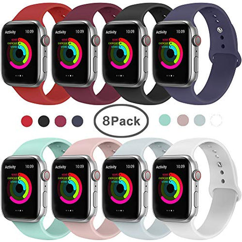 AdMaster Compatible for Apple Watch Band 38mm/40mm, Soft Silicone Replacement Wristband Classic